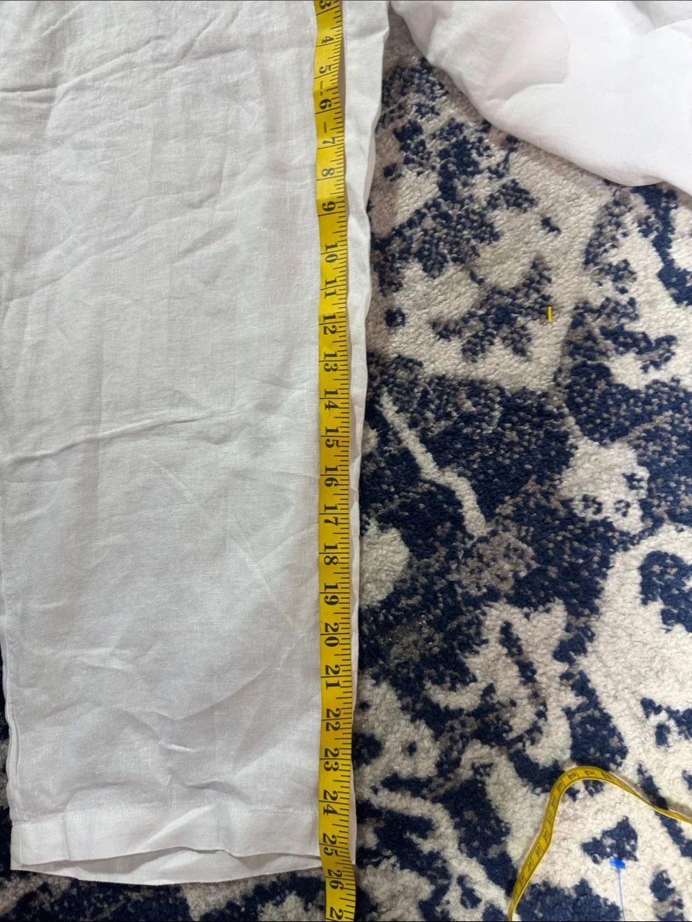 Quince White Linen Elastic-Waist Straight Pants